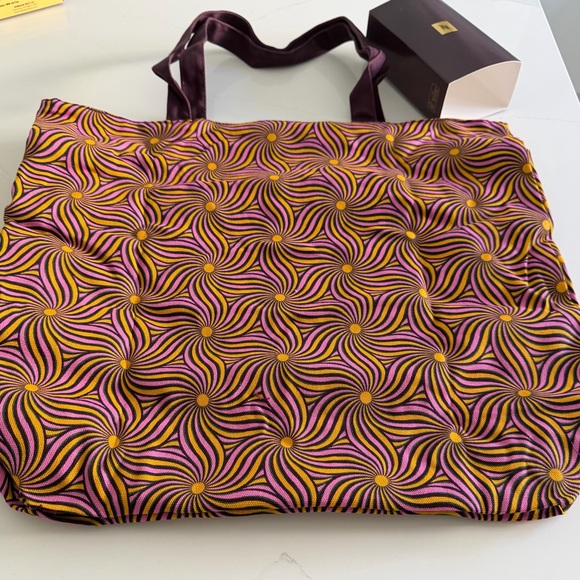 Nespresso Handbags - Nespresso Pink and Yellow Swirl Tote Bag